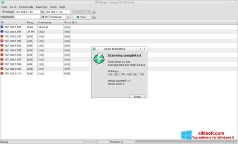 Ekrano kopija Angry IP Scanner Windows 8