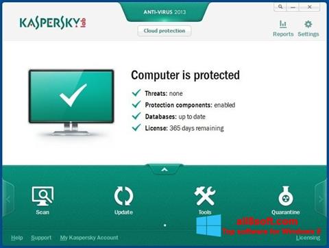 Ekrano kopija Kaspersky AntiVirus Windows 8