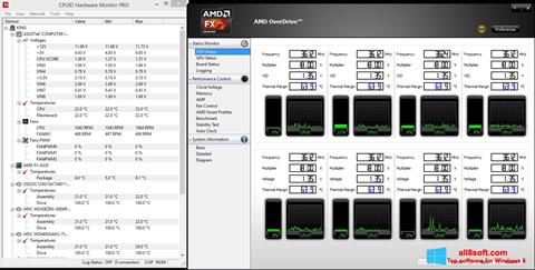 Ekrano kopija AMD Overdrive Windows 8