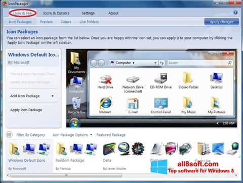 Ekrano kopija IconPackager Windows 8