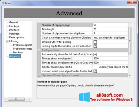 Ekrano kopija Clipdiary Windows 8