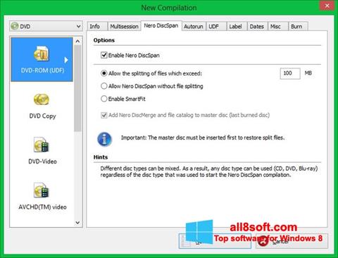 Ekrano kopija Nero Image Drive Windows 8