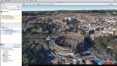 Ekrano kopija Google Earth Pro Windows 8
