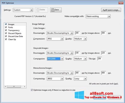 Ekrano kopija Adobe Acrobat Pro DC Windows 8