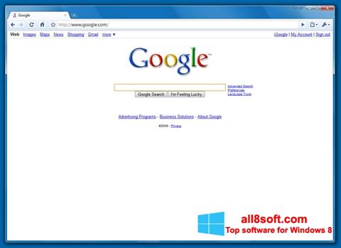 Ekrano kopija Google Chrome Beta Windows 8