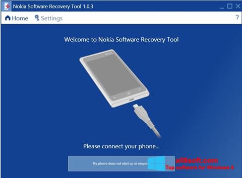 Ekrano kopija Nokia Software Recovery Tool Windows 8