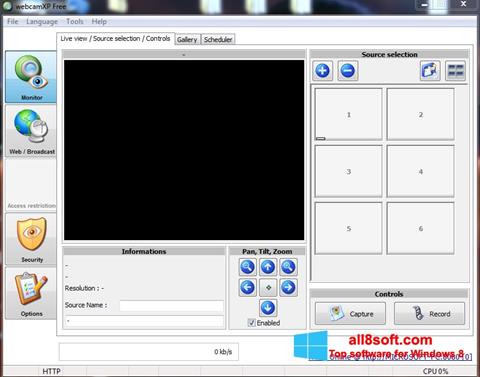 Ekrano kopija webcamXP Windows 8