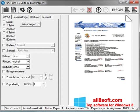 Ekrano kopija FinePrint Windows 8