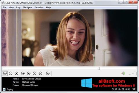 Ekrano kopija Media Player Classic Home Cinema Windows 8