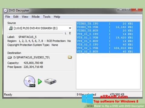 Ekrano kopija DVD Decrypter Windows 8