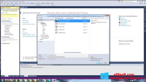 Ekrano kopija Microsoft Visual Basic Windows 8