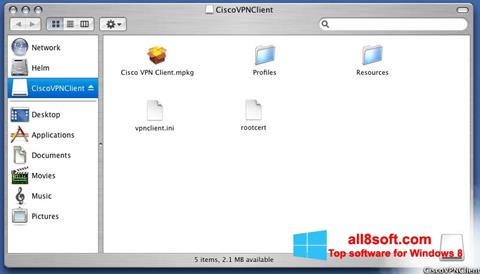 Ekrano kopija Cisco VPN Client Windows 8