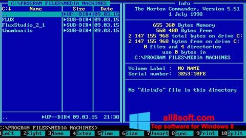 Ekrano kopija Norton Commander Windows 8