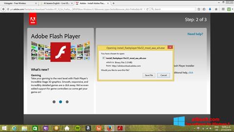 Ekrano kopija Adobe Flash Player Windows 8