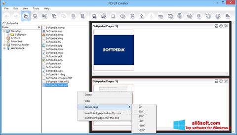 Ekrano kopija PDF24 Creator Windows 8
