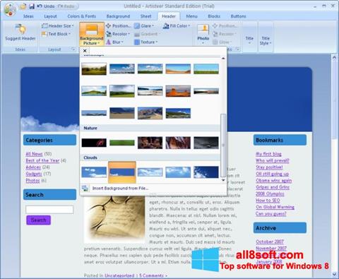 Ekrano kopija Artisteer Windows 8