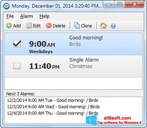 Ekrano kopija Free Alarm Clock Windows 8