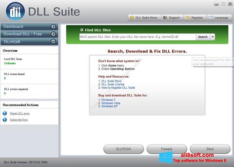 Ekrano kopija DLL Suite Windows 8