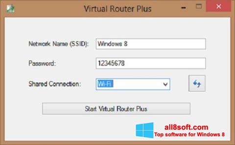 Ekrano kopija Virtual Router Plus Windows 8