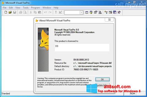 Ekrano kopija Microsoft Visual FoxPro Windows 8