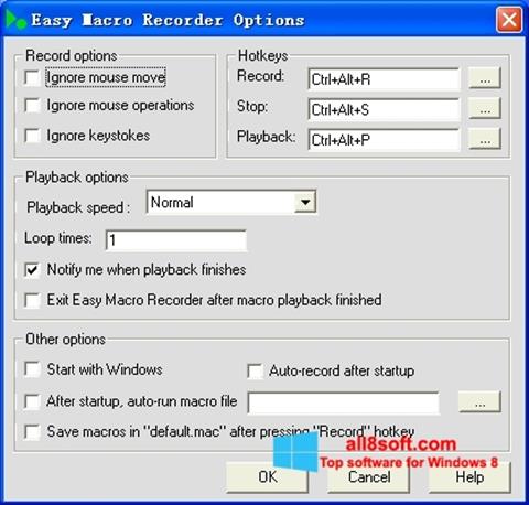 Ekrano kopija Easy Macro Recorder Windows 8