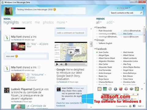 Ekrano kopija Windows Live Messenger Windows 8