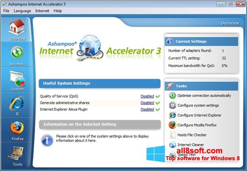 Ekrano kopija Ashampoo Internet Accelerator Windows 8