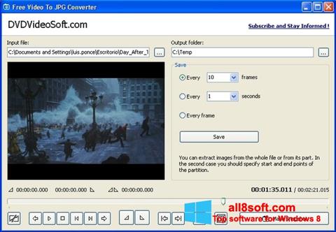Ekrano kopija Free Video to JPG Converter Windows 8