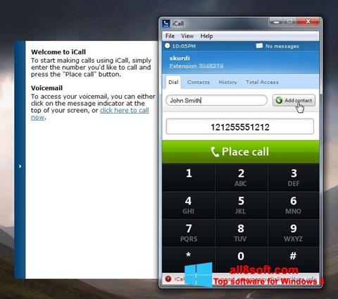 Ekrano kopija iCall Windows 8