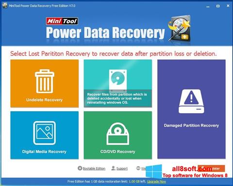 Ekrano kopija Power Data Recovery Windows 8