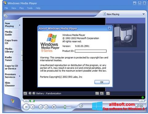 Ekrano kopija Windows Media Player Windows 8