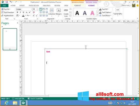 Ekrano kopija Microsoft Publisher Windows 8