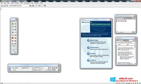 Ekrano kopija Macromedia Dreamweaver Windows 8