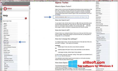 Ekrano kopija Opera Turbo Windows 8