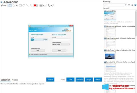 Ekrano kopija AeroAdmin Windows 8