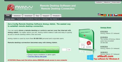 Ekrano kopija Ammyy Admin Windows 8
