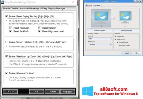 Ekrano kopija Easy Display Manager Windows 8